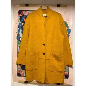 Zara Trafaluc Wool Coat, Mustard - S